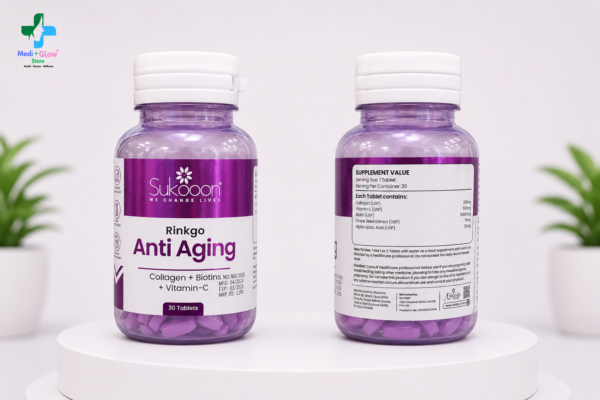 Sukooon Rinkgo Anti Aging | Collagen + Biotin + Vitamin C Beauty & Skin Support | 30 Tablets