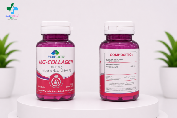 Medi Green MG-Collagen 1000mg – Skin, Hair, Nails & Joint Support | 30 Tablets